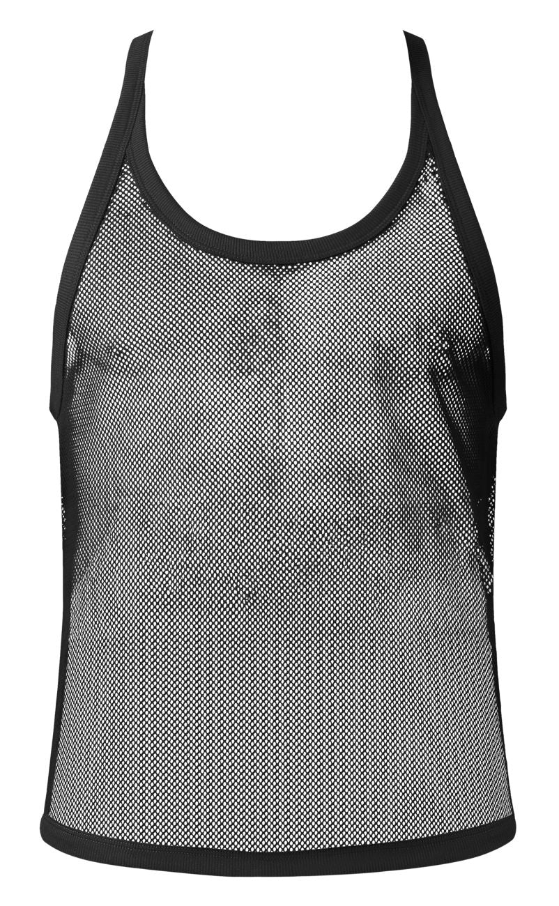 Male Power Fishnet 2 Tank Top - Black
