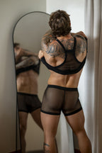 Male Power Fishnet 2 Tank Top - Black
