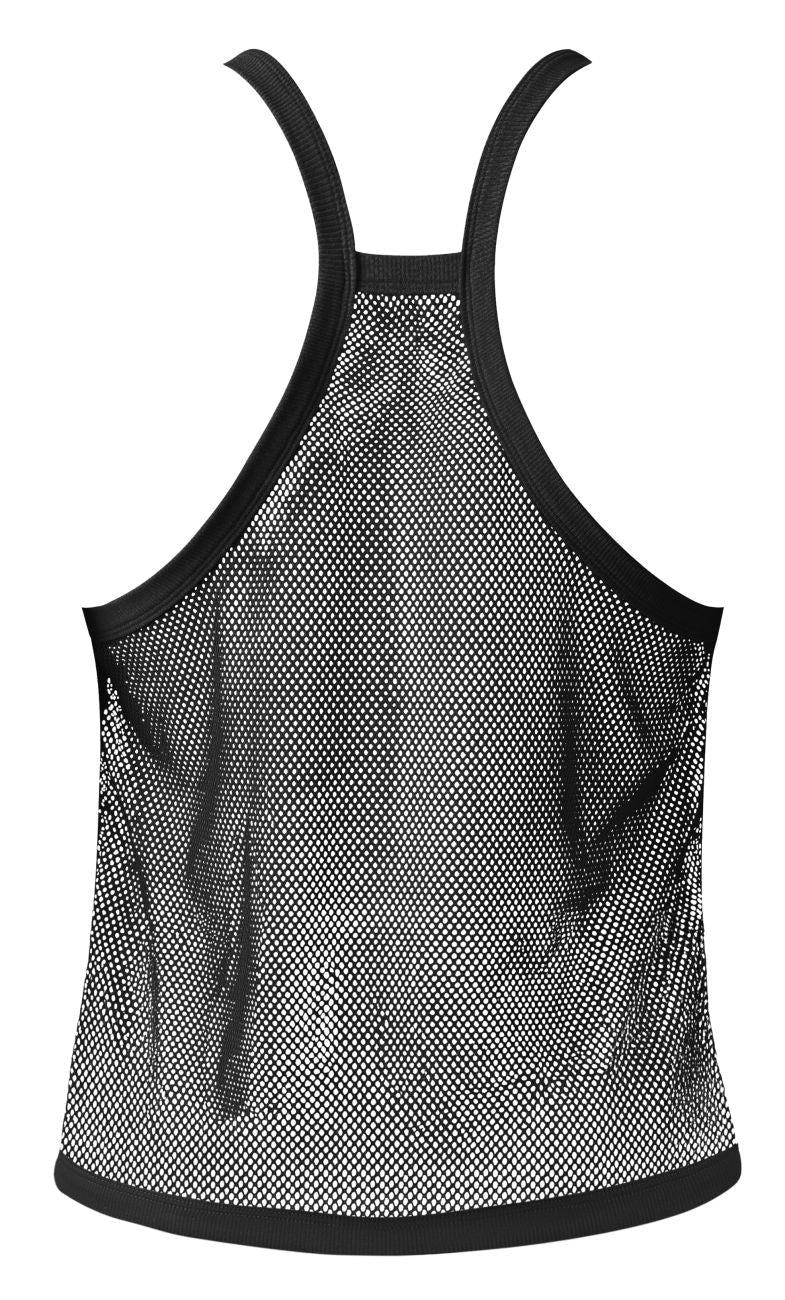 Male Power Fishnet 2 Tank Top - Black