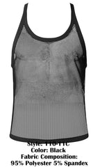 Male Power Fishnet 2 Tank Top - Black