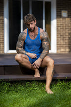 Male Power Fishnet 2 Tank Top - Royal