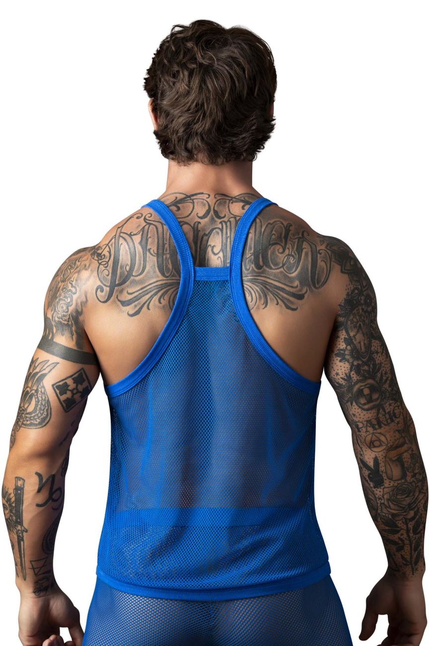 Male Power Fishnet 2 Tank Top - Royal