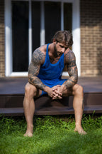 Male Power Fishnet 2 Tank Top - Royal