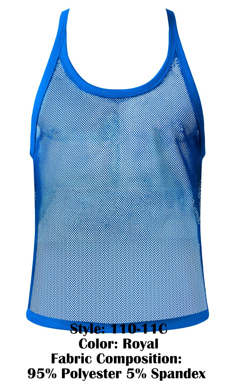 Male Power Fishnet 2 Tank Top - Royal
