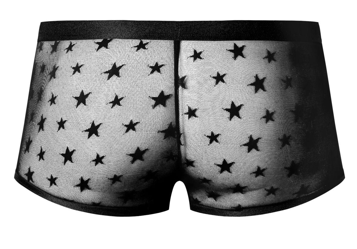 Male Power Love Star Short with Ring - Black