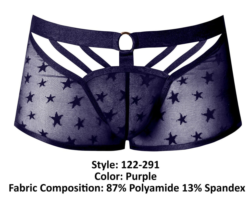 Male Power Love Star Short with Ring - Purple