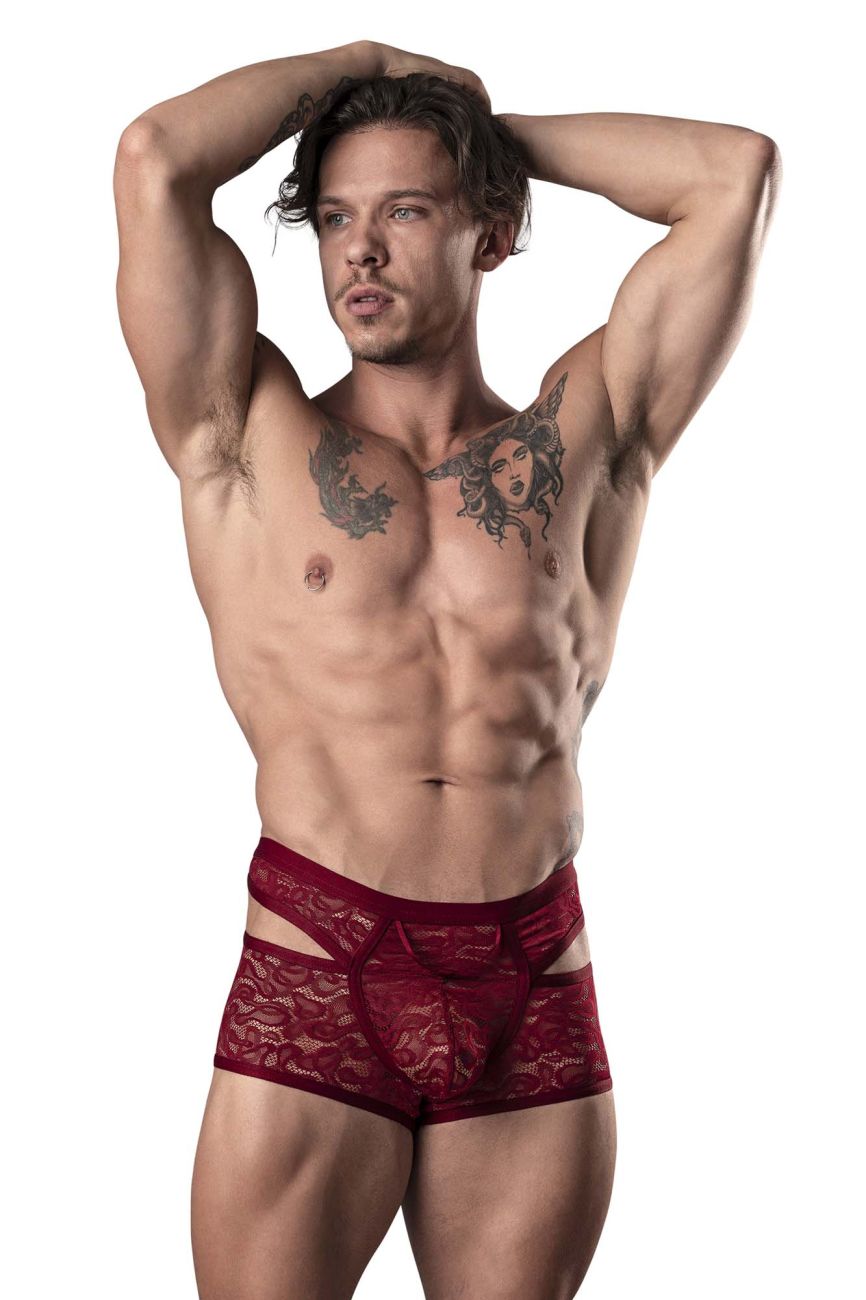 Male Power Lucifer Cut Out Short - Burgundy