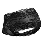 Male Power Sassy Lace Mini Short Sheer Pouch - Black