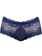 Male Power Sassy Lace Mini Short Sheer Pouch - Navy