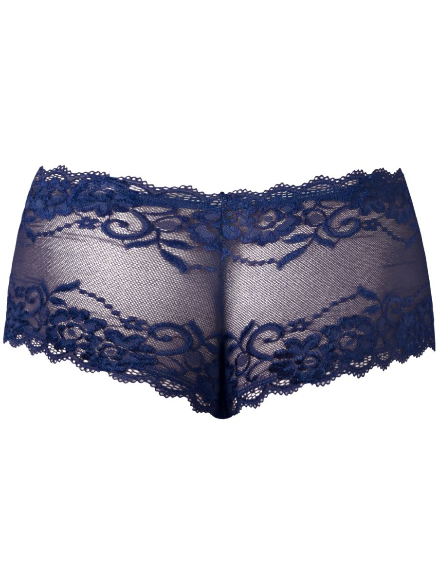 Male Power Sassy Lace Mini Short Sheer Pouch - Navy