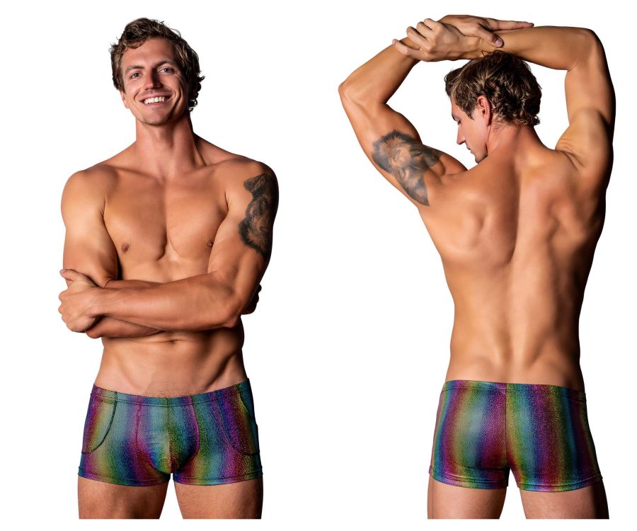 Male Power Pack N Play Pocket Short - Rainbow