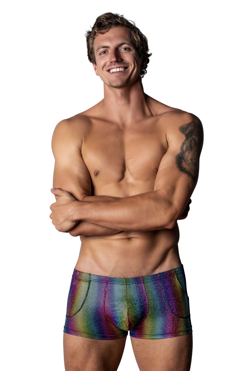 Male Power Pack N Play Pocket Short - Rainbow