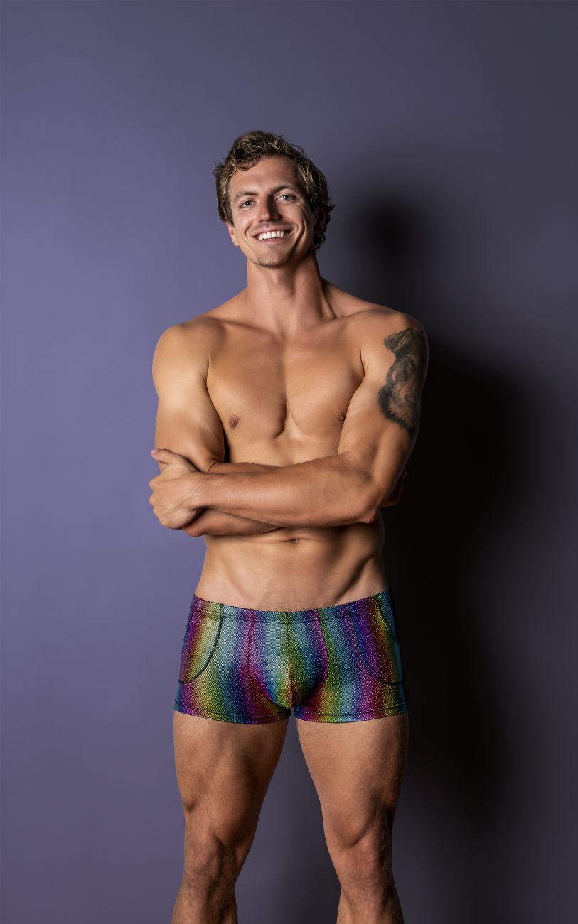 Male Power Pack N Play Pocket Short - Rainbow