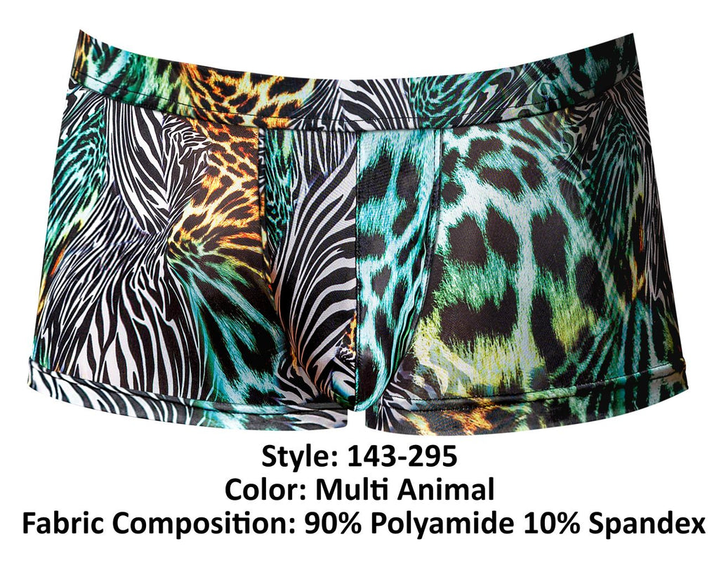 Male Power Go Wild Uplift Mini Short - Multi Animal