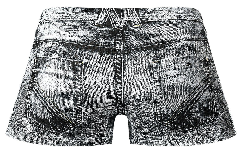Male Power Dirty Denim Mini Short - Denim Print