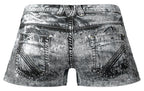 Male Power Dirty Denim Mini Short - Denim Print