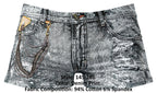 Male Power Dirty Denim Mini Short - Denim Print