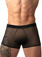 Male Power Mesh 2 Mini Short Trunks - Black