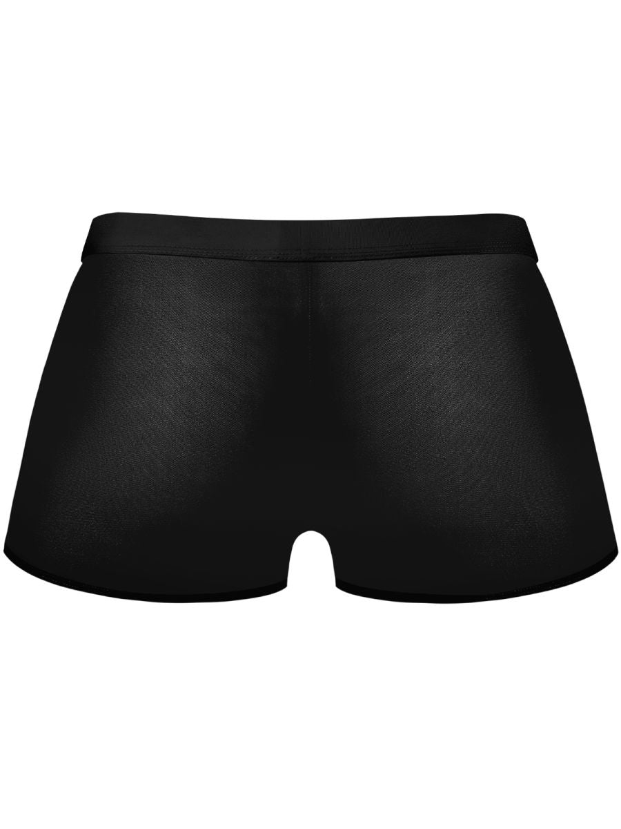 Male Power Mesh 2 Mini Short Trunks - Black