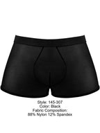 Male Power Mesh 2 Mini Short Trunks - Black