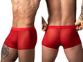 Male Power Mesh 2 Mini Short Trunks - Red