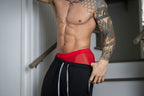 Male Power Mesh 2 Mini Short Trunks - Red