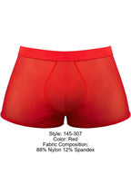 Male Power Mesh 2 Mini Short Trunks - Red