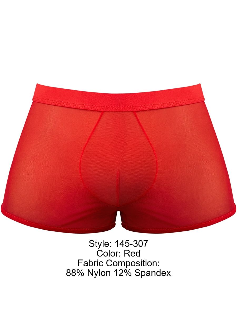 Male Power Mesh 2 Mini Short Trunks - Red