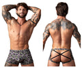 Male Power Gridlocked Strappy Back Short - Printed