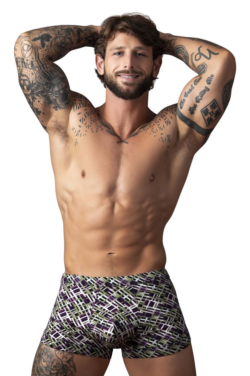 Male Power Gridlocked Strappy Back Short - Printed