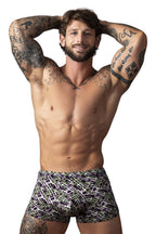 Male Power Gridlocked Strappy Back Short - Printed