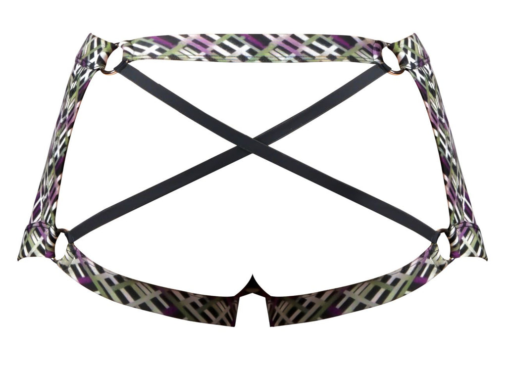 Male Power Gridlocked Strappy Back Short - Printed