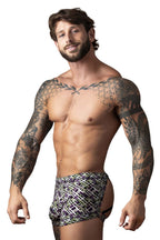 Male Power Gridlocked Strappy Back Short - Printed