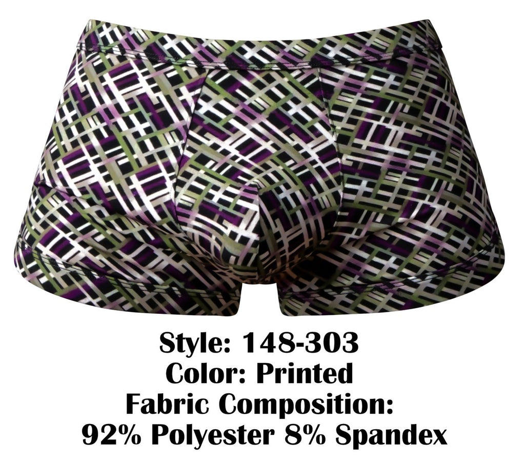 Male Power Gridlocked Strappy Back Short - Printed