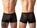 Male Power Ripple Pouch Short Trunks - Black