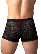 Male Power Ripple Pouch Short Trunks - Black
