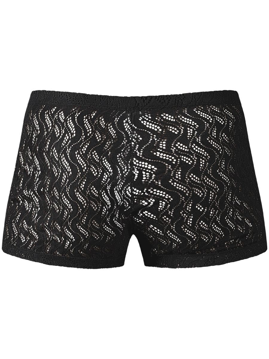 Male Power Ripple Pouch Short Trunks - Black