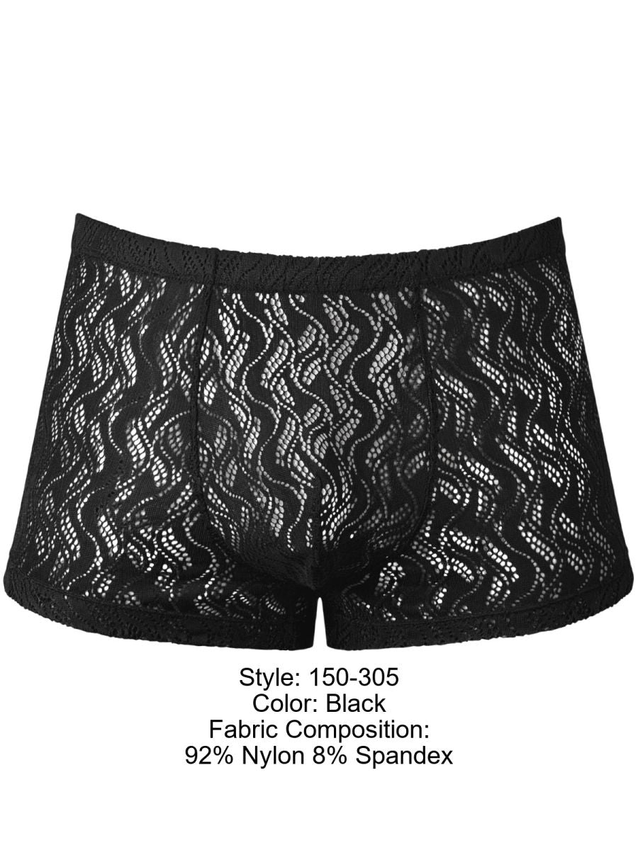 Male Power Ripple Pouch Short Trunks - Black