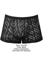 Male Power Ripple Pouch Short Trunks - Black