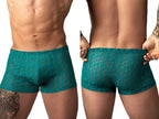 Male Power Ripple Pouch Short Trunks - Teal