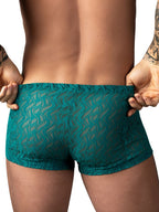 Male Power Ripple Pouch Short Trunks - Teal