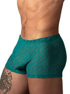 Male Power Ripple Pouch Short Trunks - Teal