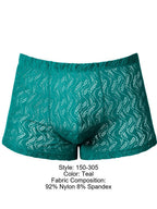 Male Power Ripple Pouch Short Trunks - Teal