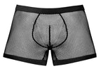 Male Power Fishnet 2 Pouch Short - Black