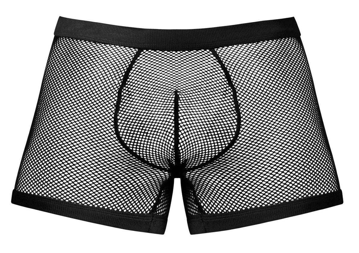 Male Power Fishnet 2 Pouch Short - Black