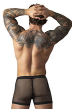 Male Power Fishnet 2 Pouch Short - Black