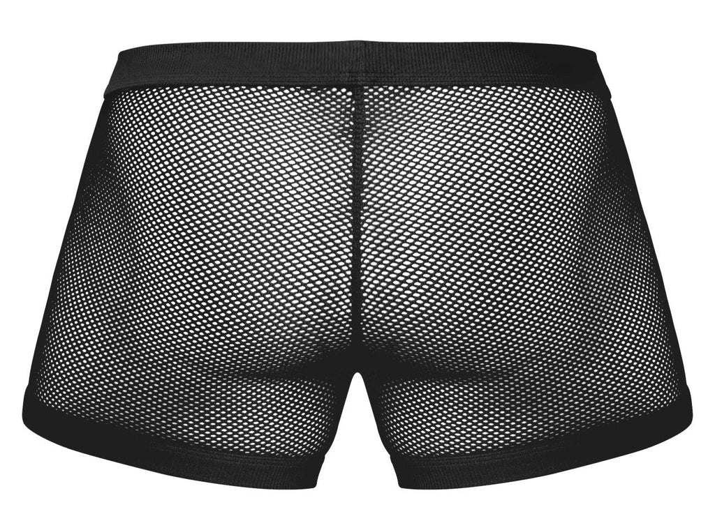 Male Power Fishnet 2 Pouch Short - Black
