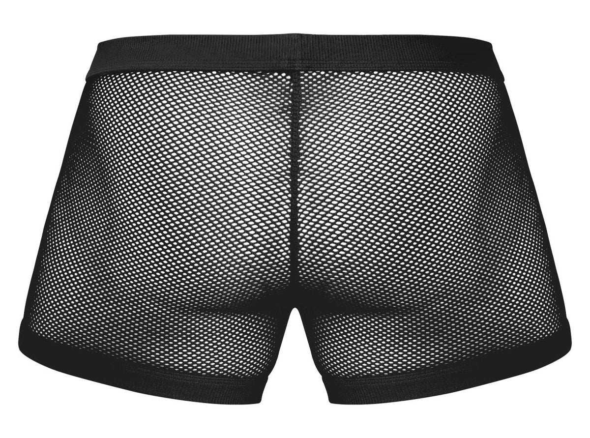 Male Power Fishnet 2 Pouch Short - Black