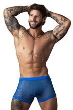 Male Power Fishnet 2 Pouch Short - Royal
