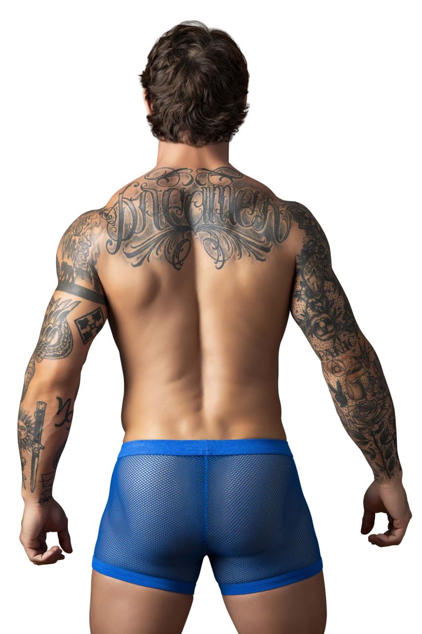 Male Power Fishnet 2 Pouch Short - Royal